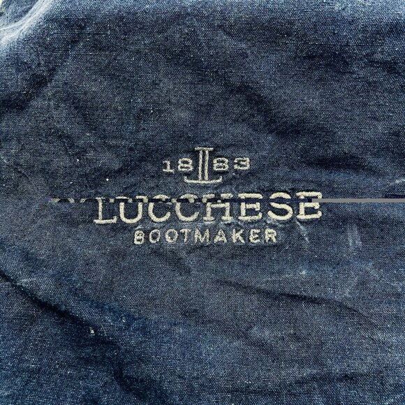 Lucchese Boot Maker Large Dark Blue 16 X 25 Inch Drawstring Storage Dust Bag - Picture 2 of 3